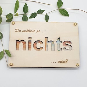 Geldgeschenk zum verschenken mit "nichts" Platten | du wolltest ja nichts | Lustiges Geburtstagsgeschenk für Sie oder Ihn