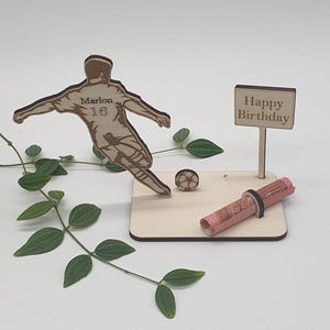 Jugadores de fútbol como regalo en efectivo para todos los futbolistas | Idea de regalo de madera personalizable para todos los amantes del fútbol | regalar