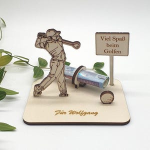 Cash gift with a golfer | Bill holder | personalizable | to give away | Golf | Birthday | Gift idea