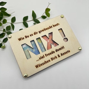 Personalisiertes Geldgeschenk zum verschenken  | Geld verschenken für Sie oder Ihn am Geburtstag aus Holz