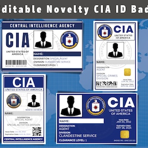 Druckbare Neuheit CIA ID Abzeichen | Nationale Sicherheitsbehörde cia Karte | Rollenspiel | Cosplay | Perfekte Filmrequisite oder TV-Show-Accessoire -Canva