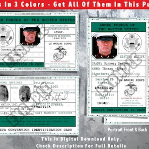 Sergeant Thomas Road US Marine Id Abzeichen | Herzschmerz Ridge | US Marine ID Karte US Militär Army Badge Namensschild Cosplay Prop Badge -3 Colors