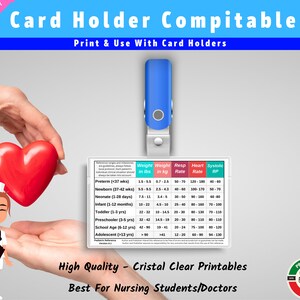 Pediatric Vital Signs & Milestones Badge Card | Nurse Student (PDF, PNG ...