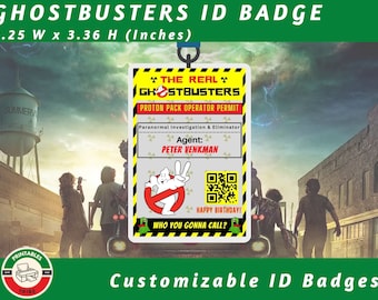 Ghostbusters ID Badge | Peter Venkman Prop Replica (Canva Edit)