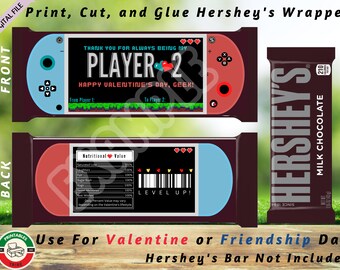 Gamer Valentine Hershey Bar Wrapper, Friendship Day Printable (Digital File)