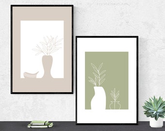 Olive Branches Poster, Contemporary Art Poster, Boho Poster