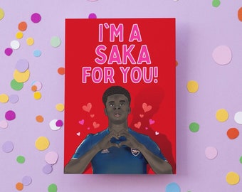 Bakayo Saka Arsenal valentine's day Card - Football Fan Gift