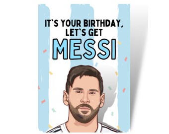 Messi Birthday Card - Etsy UK