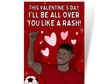 Manchester United, Rashford, Valentine's Day card, Man United, Valentine's Card, Red Devils, United, Card, for him, for her