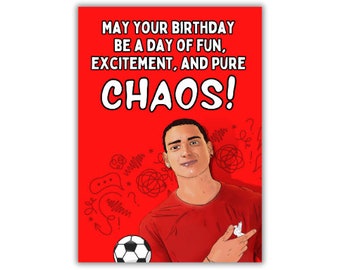 Darwin Nunez Liverpool Football Chaos Birthday Card For him For her For them