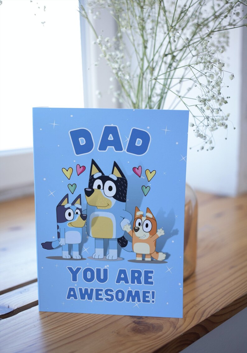 Bluey Father's Day Card for Dad Etsy UK