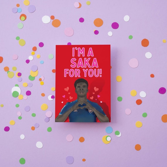 Bakayo Saka Arsenal valentine's day Card - Football Fan Gift