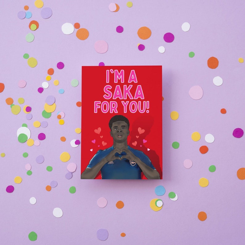 Bakayo Saka Arsenal valentine's day Card - Football Fan Gift image 1