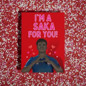 Bakayo Saka Arsenal valentine's day Card - Football Fan Gift image 3