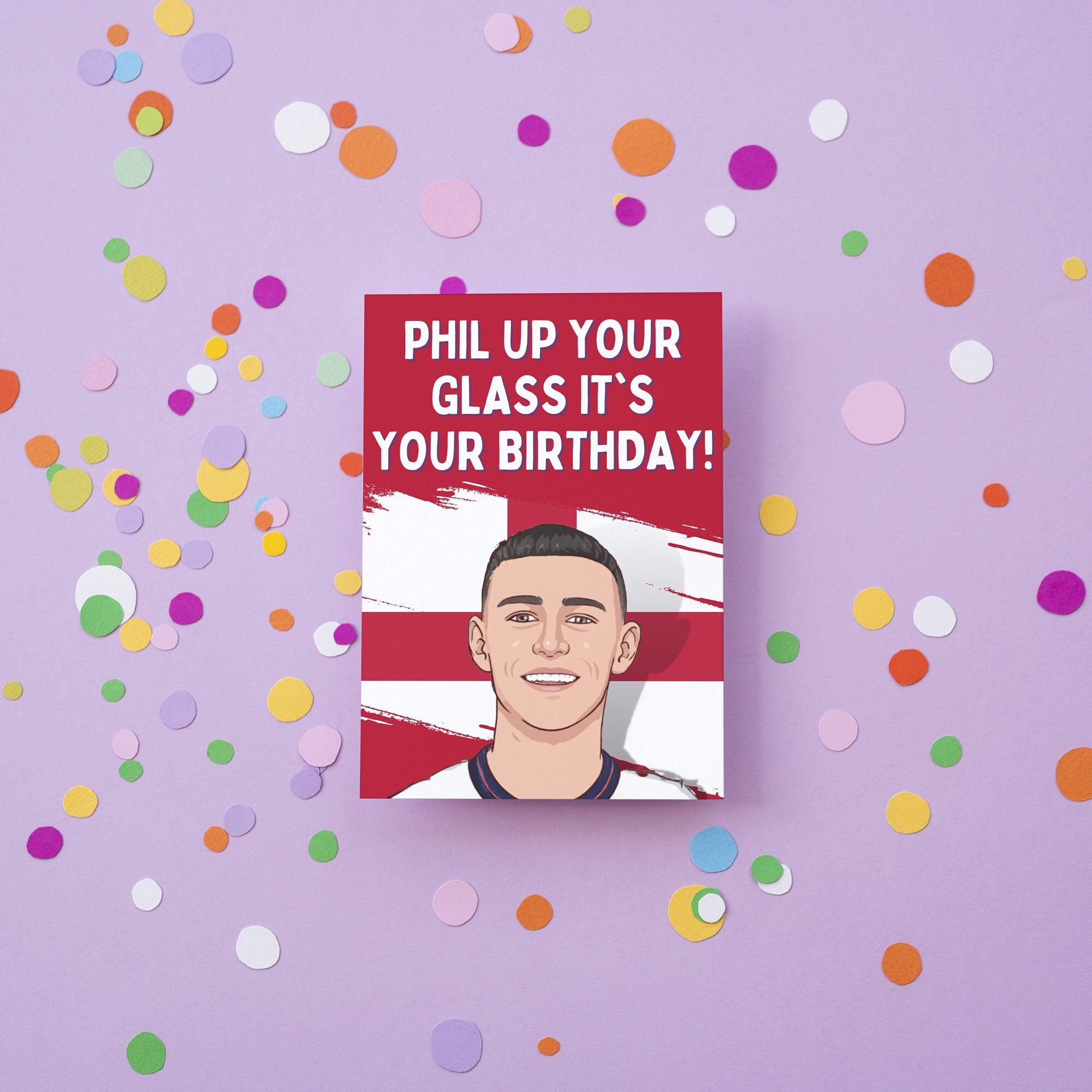 Phil Foden, Man City, Angleterre, carte d'anniversaire de football, joueur préféré de Man City, équipe d'Angleterre de football, carte pour fils, pour papa, pour frère
