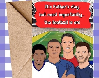 Football Fathers Day Card - Soccer gift for Dad