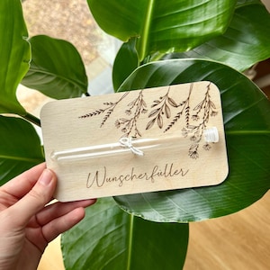 Wunscherfüller, Geldgeschenk, Gutschein verpacken, besonderes Geschenk, Geschenkverpackung, Wunschgutschein, Reagenzglas, Geld verpacken