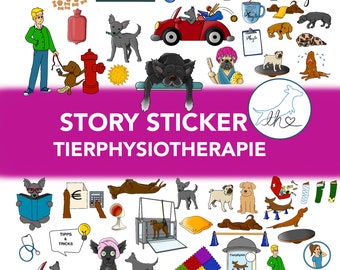 Funny dog physiotherapy story stickers for direct download