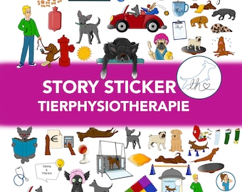 Funny Dog Physiotherapy Story Stickers for Direct Download