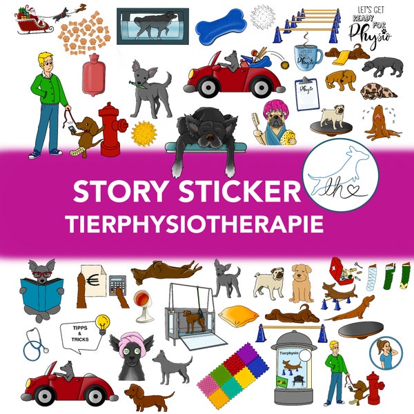 Lustige Hundephysiotherapie Story Sticker zum Direktdownload