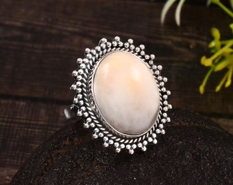 Opalring S925 – Anello In Argento Sterling Con Opale Bianco Ovale, Misura 8, Per Fidanzamento E Matrimonio