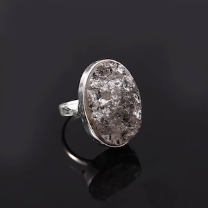 Pyrit Edelstein Ring: 925 Sterling Silber Boho Statement Schmuck