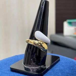 Colorful Enamel Band Ring: 18k Gold Plated Sterling Silver Stacking Ring