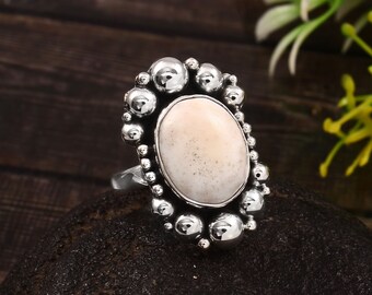 Opal Ring, Opal Stacking Ring, White Opal Ring, Boho Opal Ring, Sterling Silver Opal Ring, Delicate Opal Ring, Bridesmaid Gift