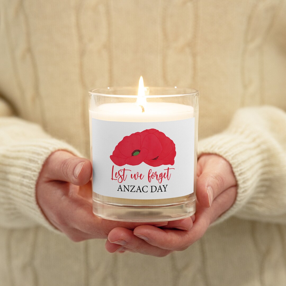 Anzac Day Unscented Candle Commemorative Tribute Soy Wax Etsy
