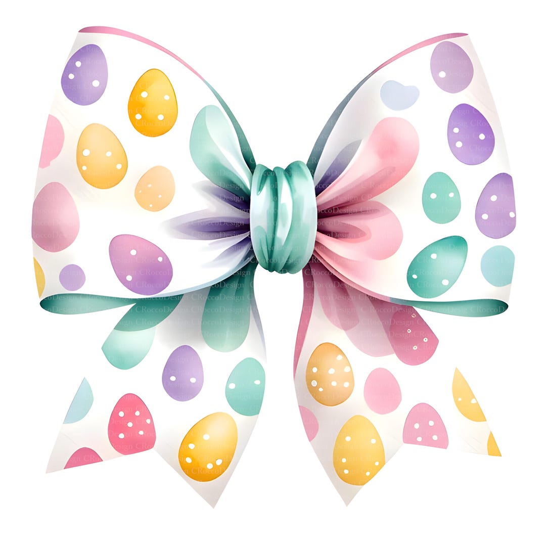 8 Easter Bows, Colorful Bow Clipart, Printable Art, High-quality Jpgs