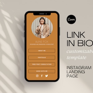 Landingpage. Link im Bio Template. Digitaler Download. Instagram-Vorlage. Canva Vorlage. Canva link in bio.Instagram Landing Page.Link Baum