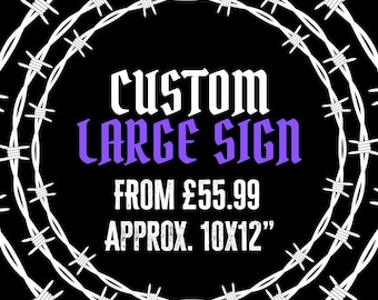 LARGE Custom Embroidered Fringe Banner Sign - Single or Double Sided