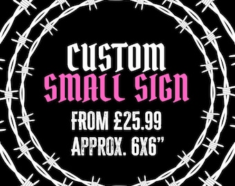 SMALL Custom Embroidered Fringe Banner Sign - Single or Double Sided