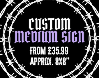 MEDIUM Custom Embroidered Fringe Banner Sign - Single or Double Sided