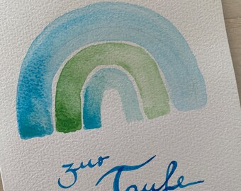 Zur TAUFE 4 Variationen handgemalte Aquarellkarte Konfirmation Kommunion jede ein Original Aquarell Kein Druck personalisiert Kalligraphie