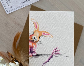 KEIN Druck original Aquarell HÄSCHEN Muttertag Geburtstag handgemalte Faltkarte Hase Glückwunsch Liebe Grüße fröhliche Ostern personalisiert