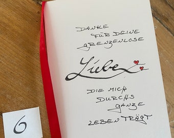 MUTTERTAG 6 Variationen handgeschriebene Karte Original Kalligraphie Danke Liebe handlettering Feder Tusche personalisierbar handlettering