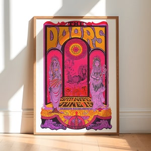 The Doors Sacramento Memorial Auditorium 1968 Concert Poster - Vintage Retro Style Wooden Framed Wall Art Print - Ready To Hang P0020