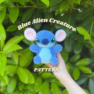 Blue Alien Creature Stitch inspired crochet PATTERN