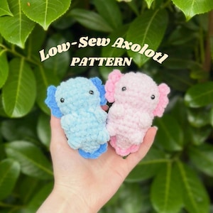 Crochet Low-Sew Cute Baby Axolotl PATTERN