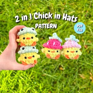 Gehaakt 2 in 1 Chick-in-mutsen PATROON