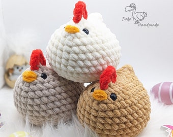 Chicken crocheted cuddly toy, Amigurumi, Mabel chicken, country chicken, Easter decoration, chenille wool, finished crocheted