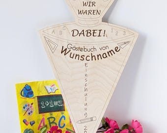 Back-to-school decorations, guest book, back-to-school decorations, decorations for the first day of school, first-day-of-school table decorations, personalized guest book, back-to-school ideas