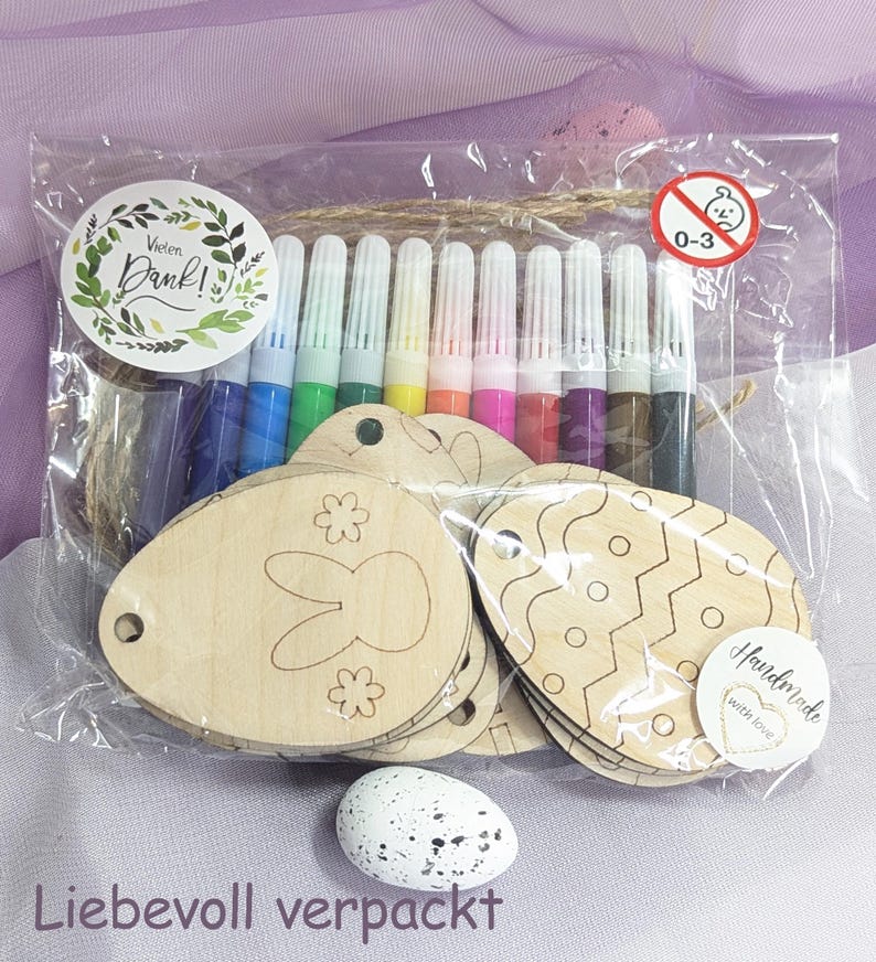 Osterdeko Basteln | Bastelset aus Holz | Geschenk DIY zu Ostern | Malset für Kinder
