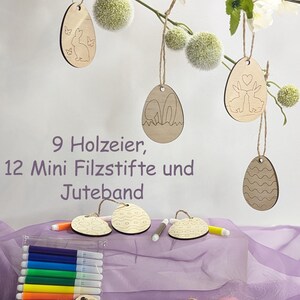Osterdeko Basteln | Bastelset aus Holz | Geschenk DIY zu Ostern | Malset für Kinder