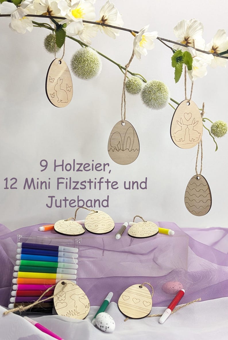Osterdeko Basteln | Bastelset aus Holz | Geschenk DIY zu Ostern | Malset für Kinder