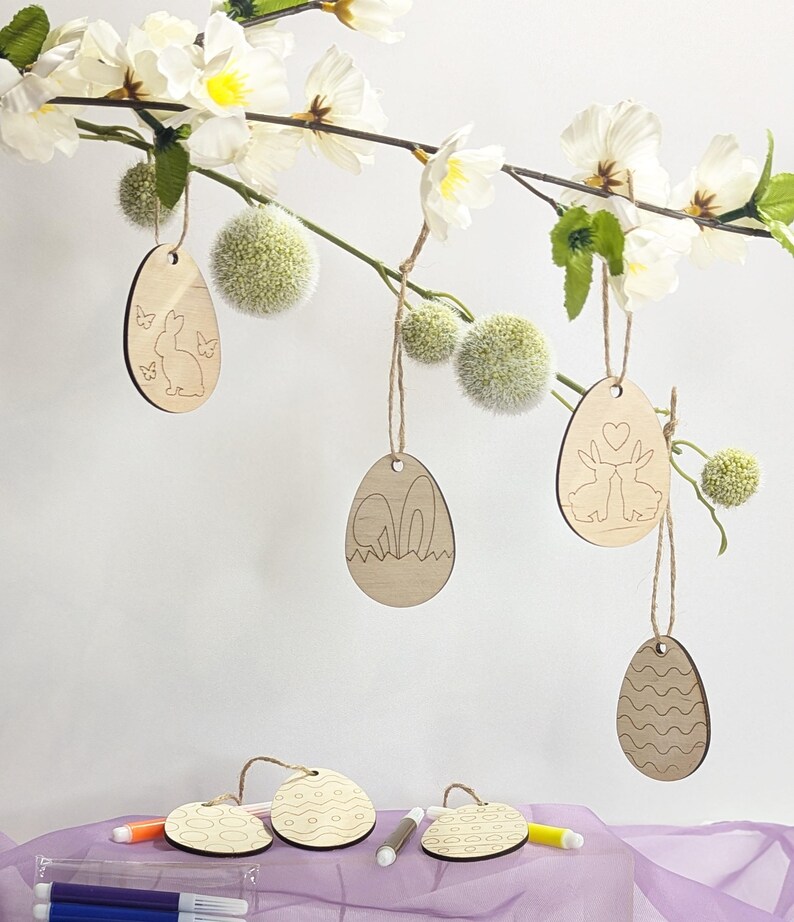 Osterdeko Basteln | Bastelset aus Holz | Geschenk DIY zu Ostern | Malset für Kinder