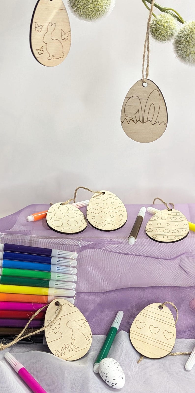 Osterdeko Basteln | Bastelset aus Holz | Geschenk DIY zu Ostern | Malset für Kinder
