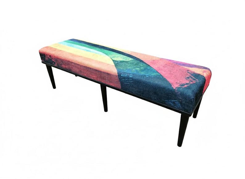 Ottoman for bedroom, Pop color bench, Doorway bench, Uphosltered bench, Dressing table bench, Retro bench, Hallway bench, Shoe bench, M-160
