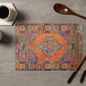 Aristocratic Placemats, Decorative Plaza Table Mats, Ethnic Design Placemat Set, Anniversary Event Placemats, Fabric Printed Placemats